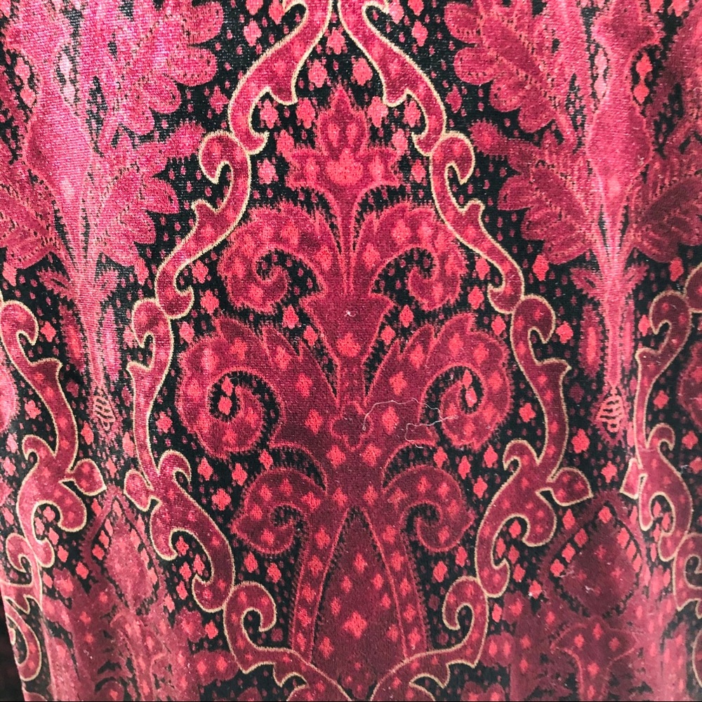 Boho Paisley Velvet Tunic Top M - Picture 8 of 8